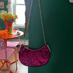 Kate Spade Velvet Fuschia Shoulder Bag